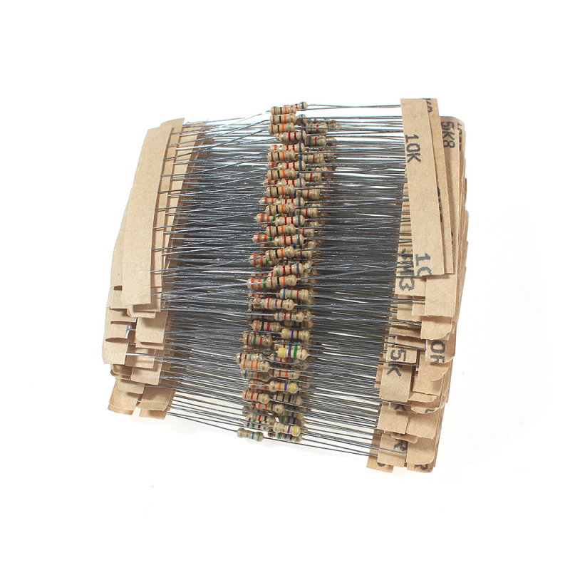 Eiechip Комплект карбонови резистори, 0.25W, 56 стойности на съпротивленията, 860 броя, висок прецизитет