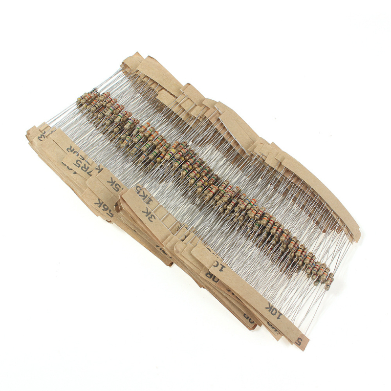 Eiechip Комплект карбонови резистори, 0.25W, 56 стойности на съпротивленията, 860 броя, висок прецизитет