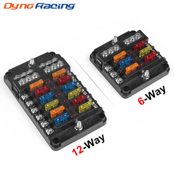Dyno Racing BX102272 6/12-πορών θήκη ασφαλειών με αρνητικό πόλο και LED ένδειξη, για αυτοκίνητα, γιοτ και τροποποιημένα RV