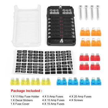 Dyno Racing BX102272 6/12-πορών θήκη ασφαλειών με αρνητικό πόλο και LED ένδειξη, για αυτοκίνητα, γιοτ και τροποποιημένα RV