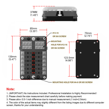 Dyno Racing BX102272 6/12-πορών θήκη ασφαλειών με αρνητικό πόλο και LED ένδειξη, για αυτοκίνητα, γιοτ και τροποποιημένα RV