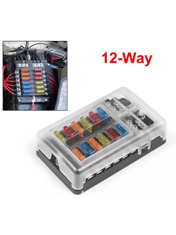 Dyno Racing BX102272 6/12-πορών θήκη ασφαλειών με αρνητικό πόλο και LED ένδειξη, για αυτοκίνητα, γιοτ και τροποποιημένα RV