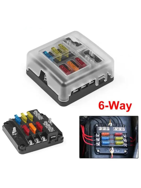 Dyno Racing BX102272 6/12-πορών θήκη ασφαλειών με αρνητικό πόλο και LED ένδειξη, για αυτοκίνητα, γιοτ και τροποποιημένα RV