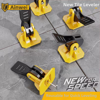 Aiwei инструмент за нивелиране на плочки с сменяеми стоманени игли и клип за прецизно позициониране