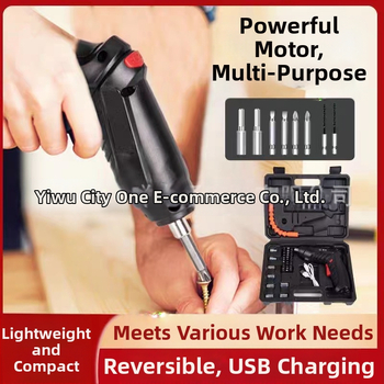 Πολυλειτουργικό φορητό ηλεκτρικό κατσαβίδι και συμπαγές τρυπάνι, επαναφορτιζόμενο, 46 τεμάχια σετ, χρωμιοβάνδιο ατσάλι, για βίδωμα στο σπίτι