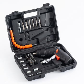 Πολυλειτουργικό φορητό ηλεκτρικό κατσαβίδι και συμπαγές τρυπάνι, επαναφορτιζόμενο, 46 τεμάχια σετ, χρωμιοβάνδιο ατσάλι, για βίδωμα στο σπίτι