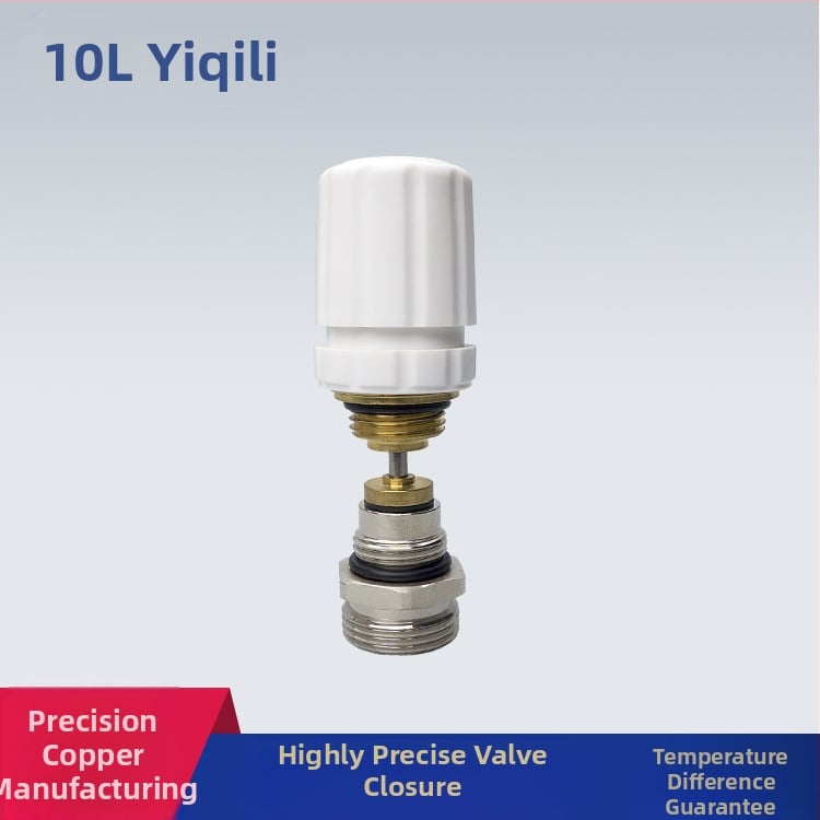 Jezgra ventila za vodeni razdelitev vija za talno ogrevanje – samodejno zapiranje z vzmetjo, visoka konstrukcija, model 1QL-803, bakar, navojno priključek, radna temperatura 95°C, promjer grane G1/2xG3/4