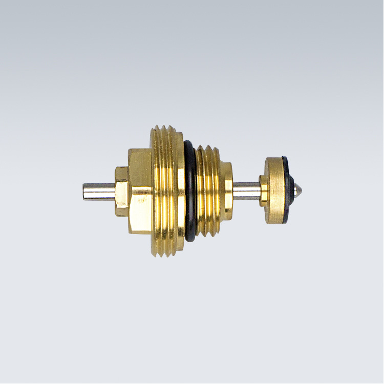 Jezgra ventila za vodeni razdelitev vija za talno ogrevanje – samodejno zapiranje z vzmetjo, visoka konstrukcija, model 1QL-803, bakar, navojno priključek, radna temperatura 95°C, promjer grane G1/2xG3/4