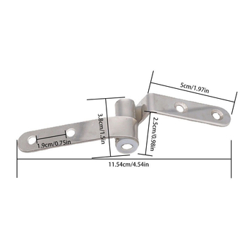 Šarkica poklopca WC od nehrđajućeg čelika, opterećena, montaža vijcima