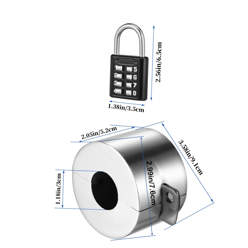 Dispozitiv de blocare a valvei de exterior cu capac de protecție — montaj pe perete; material: oțel inoxidabil 304; greutate: 205 g; finisaj: lustruire + periere + sigilare glazată