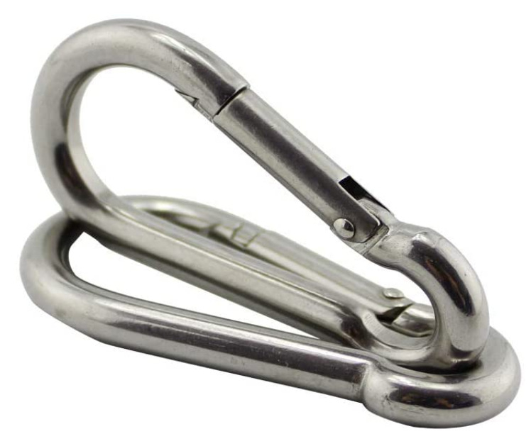 Huifeng карабинер от неръждаема стомана, комплект 4 броя, 304/316 неръждаема стомана, натоварване 500, широко приложение
