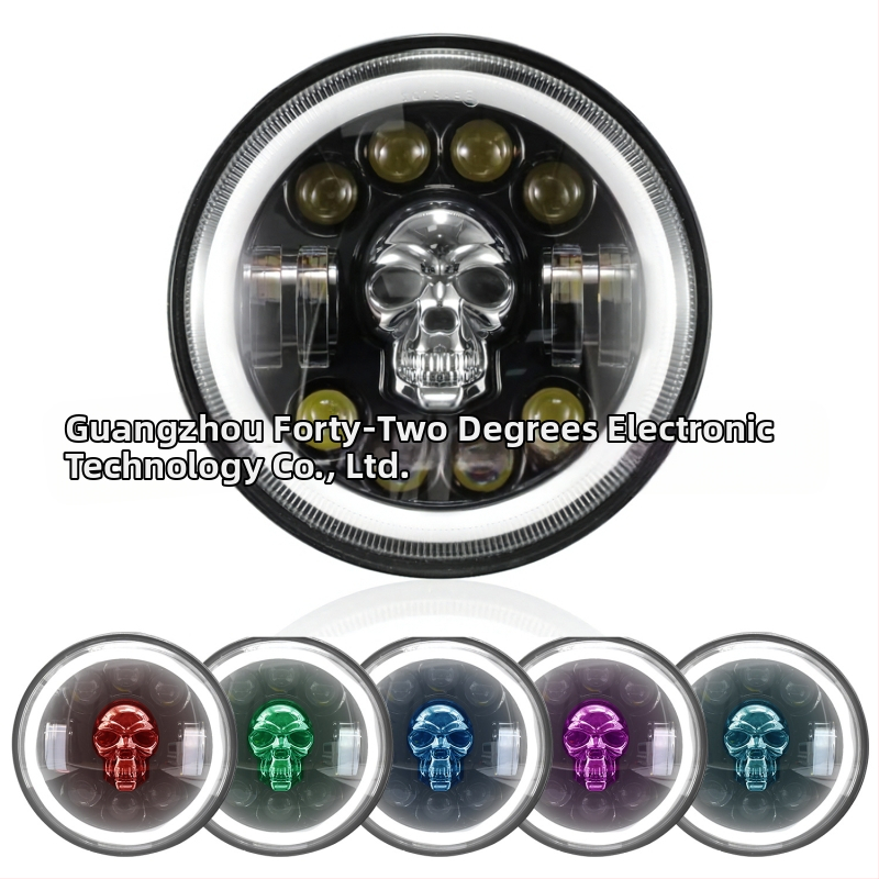 LED προβολέας για εκτός δρόμου οχήματα – Skull Wrangler κυκλικός προβολέας, περίβλημα από χυτό αλουμίνιο, ανακλαστική κάψα, επιλογές παραμετροποίησης