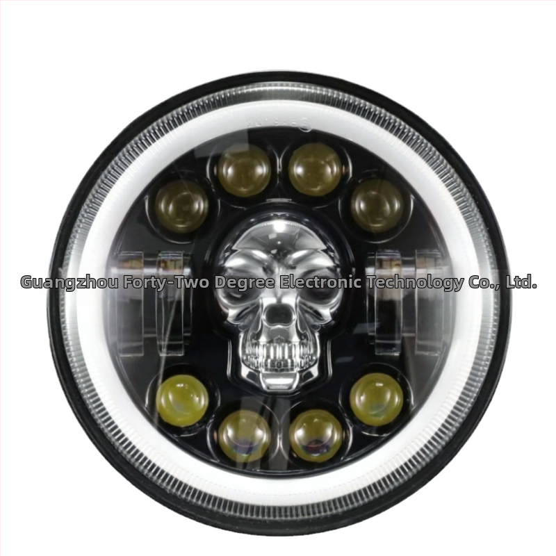 LED προβολέας για εκτός δρόμου οχήματα – Skull Wrangler κυκλικός προβολέας, περίβλημα από χυτό αλουμίνιο, ανακλαστική κάψα, επιλογές παραμετροποίησης