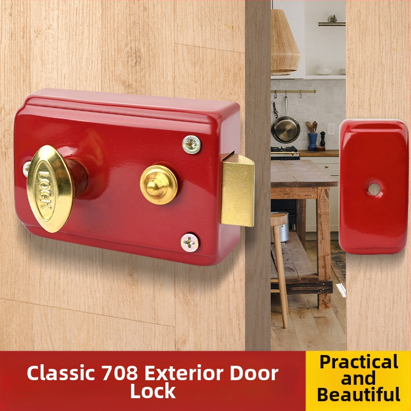 Gu Rui 708 mortise zámok do dverí, z kovu, pre vnútorné drevené dvere, kovové dvere a dvere z nehrdzavejúcej ocele (moderný minimalistický štýl)