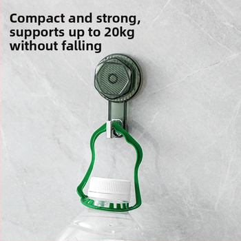 Siurbimo kilpa su pasukamu kabliu, be gręžimo, lipnus laikiklis namų naudojimui, plastikas, vienas kabliukas, apkrova 2 kg