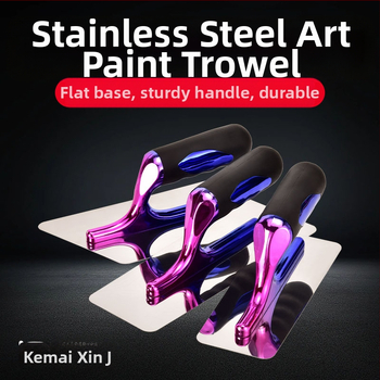 Kehaixin Шпакловачен нож с заоблен ъгъл – неръждаема стомана, модел Putty Scraper, за артистични бои и диатомна кал