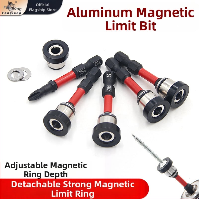 Главичка за позициониране на гипсокартон, регулируема с магнитен пръстен, S2 инструментална стомана, за винтове с кръстосан шлиц в дърводелството и таваните