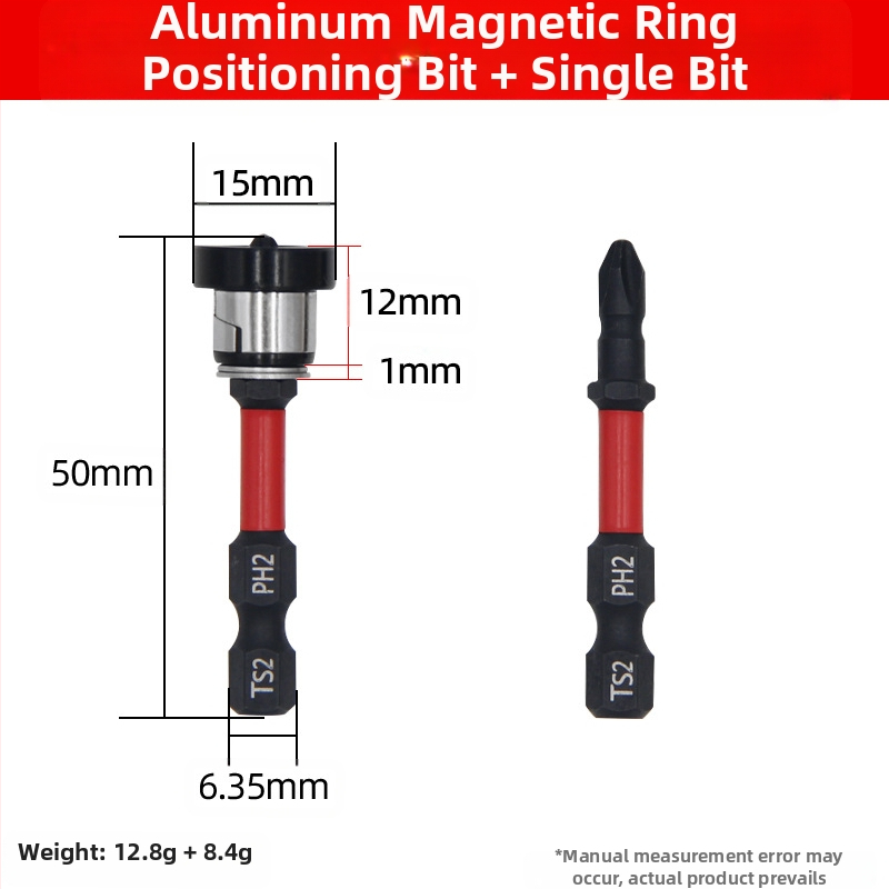 Главичка за позициониране на гипсокартон, регулируема с магнитен пръстен, S2 инструментална стомана, за винтове с кръстосан шлиц в дърводелството и таваните