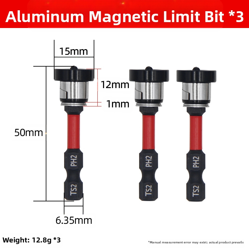 Главичка за позициониране на гипсокартон, регулируема с магнитен пръстен, S2 инструментална стомана, за винтове с кръстосан шлиц в дърводелството и таваните