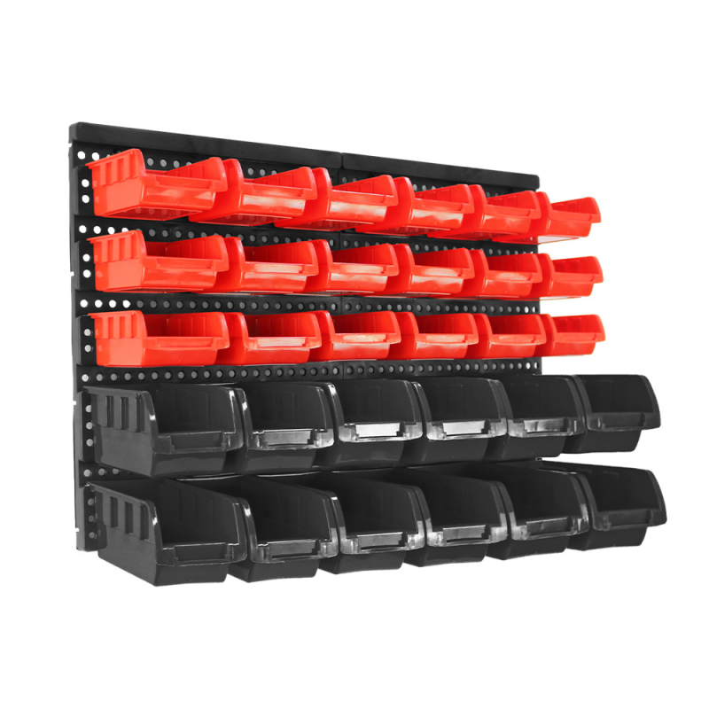 Plastikinė sieninė dalių dėžutė su 30 skyrių varžtams ir elektroninėms dalims, VCAN HT-B010, PP medžiaga, svoris 2,2 kg