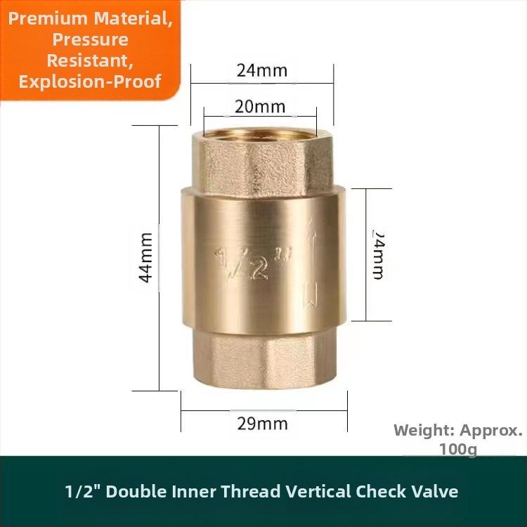 Sárgaréz függőleges visszafolyás-szelep vízvezetékhez, modern minimalist stílus