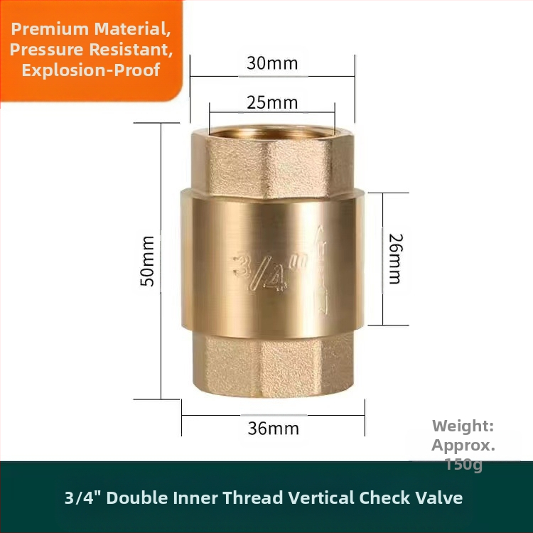 Sárgaréz függőleges visszafolyás-szelep vízvezetékhez, modern minimalist stílus