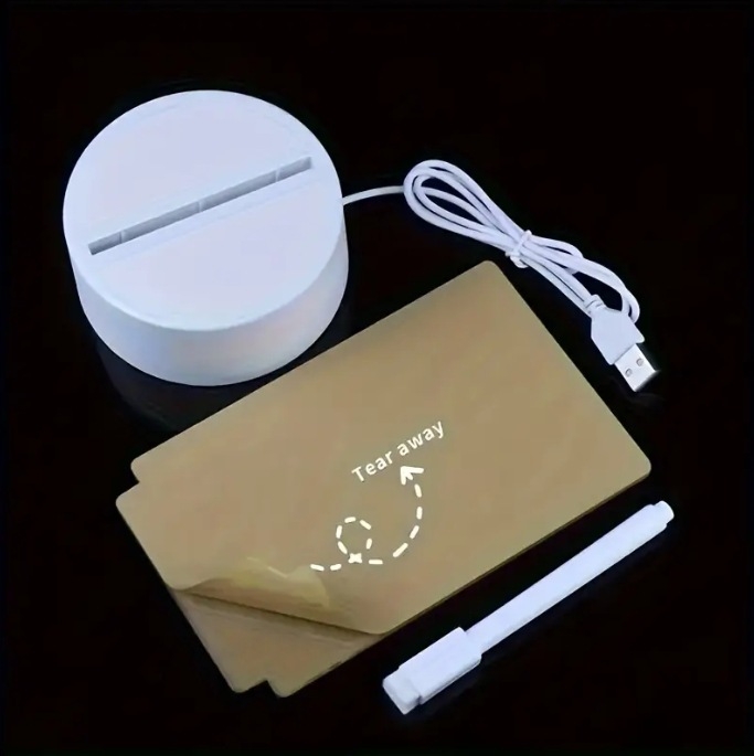 Akrilna ploča za poruke, noćna lampica s 3D dizajnom, USB napajanje (Marka: HUIJIUSHENG; Stil: modern i minimalistički; Certifikat: EU CE; Broj certifikata: Re86392agr31)