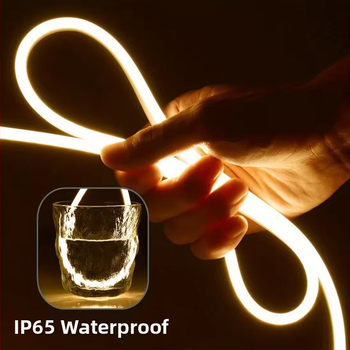 USB maitinama 5V neon LED juosta su laipsniškai reguliuojamu ryškumu, rankos judesio jutiklis, atspari vandeniui, lipni vidaus apšvietimui spintoms ir miegamiesiems