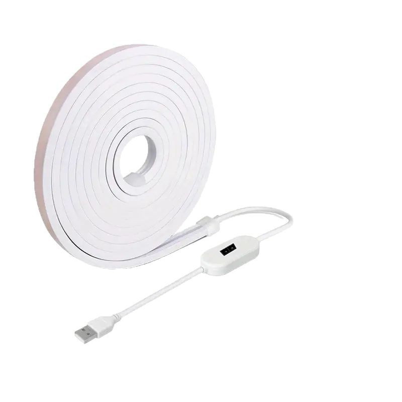 USB maitinama 5V neon LED juosta su laipsniškai reguliuojamu ryškumu, rankos judesio jutiklis, atspari vandeniui, lipni vidaus apšvietimui spintoms ir miegamiesiems