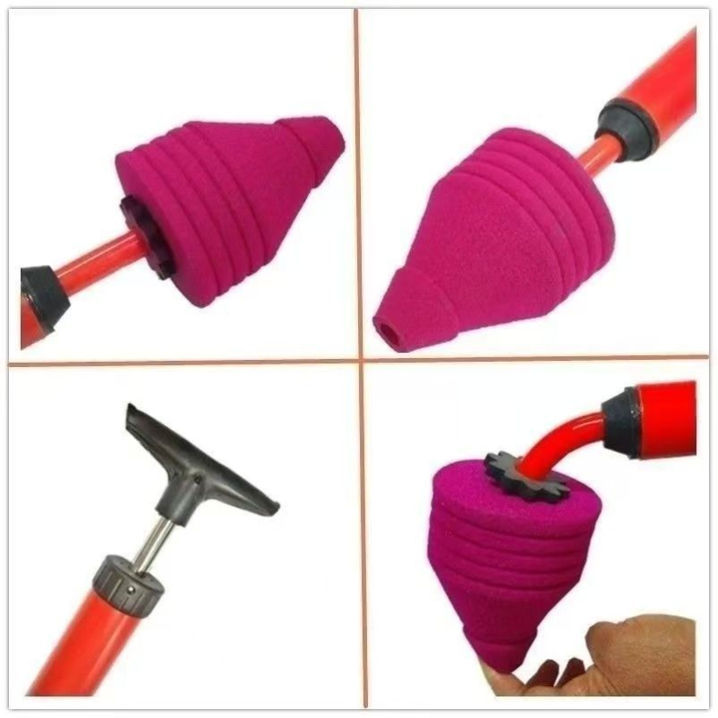 Tualeto siurbimo įrankis su pneumatine veikimo sistema, PVC konstrukcija, tinkamas namų kanalizacijai