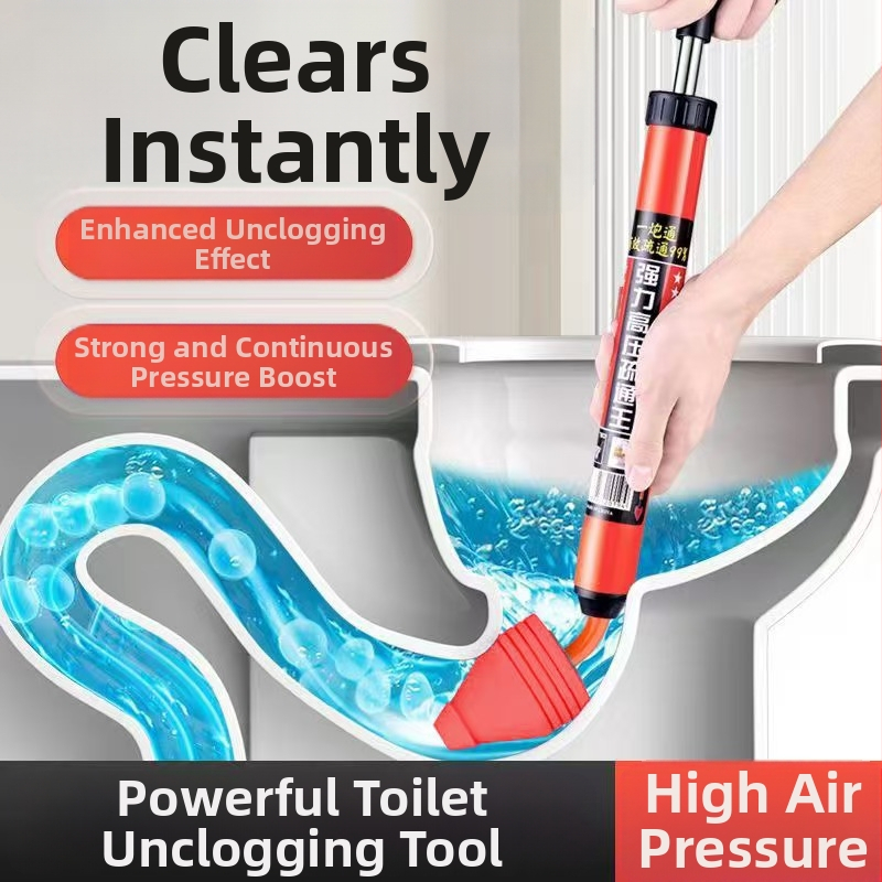 Tualeto siurbimo įrankis su pneumatine veikimo sistema, PVC konstrukcija, tinkamas namų kanalizacijai