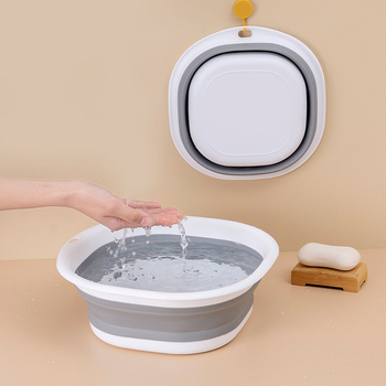 Salokāma sejas mazgāšanas panna mājsaimniecībai un studentu kopmītnēm, pārvietojama, plastmasas (Zhejiang, 2022, salokāma, vienkārša)