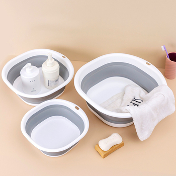 Salokāma sejas mazgāšanas panna mājsaimniecībai un studentu kopmītnēm, pārvietojama, plastmasas (Zhejiang, 2022, salokāma, vienkārša)