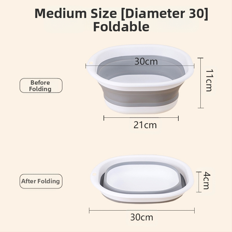 Salokāma sejas mazgāšanas panna mājsaimniecībai un studentu kopmītnēm, pārvietojama, plastmasas (Zhejiang, 2022, salokāma, vienkārša)