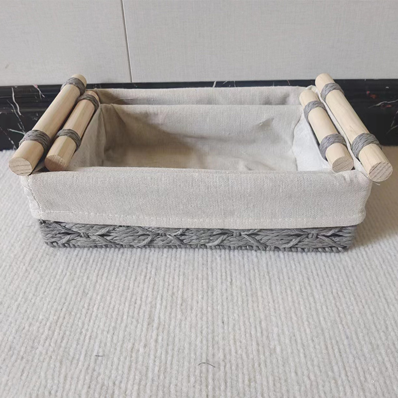 Pleteni koš za pohranu od papirnate užadi s ručkom, za kupaonicu, na vrh spremnika WC
