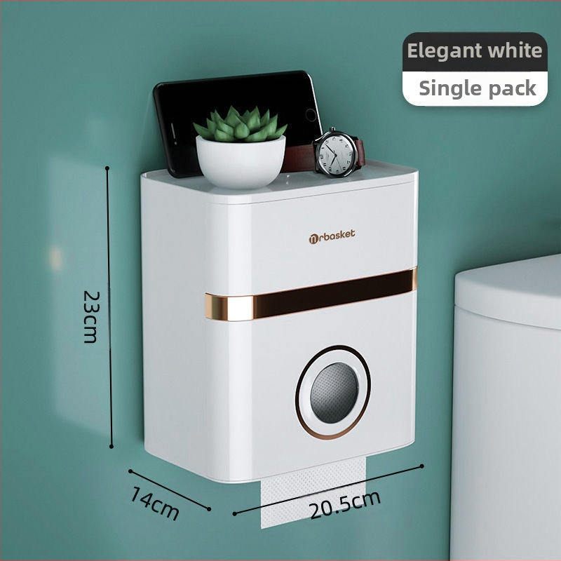 Стенно монтирана водоустойчива кутия за тоалетна хартия, пластмасова, Nordic стил, с WATERMARK сертификат