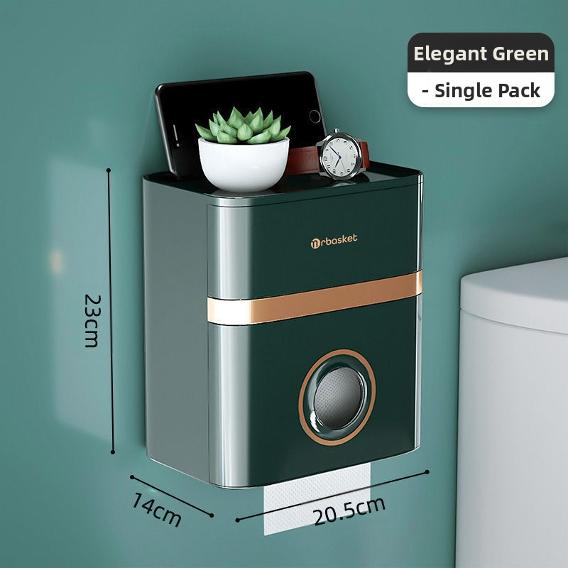 Стенно монтирана водоустойчива кутия за тоалетна хартия, пластмасова, Nordic стил, с WATERMARK сертификат