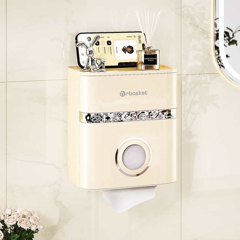 Стенно монтирана водоустойчива кутия за тоалетна хартия, пластмасова, Nordic стил, с WATERMARK сертификат