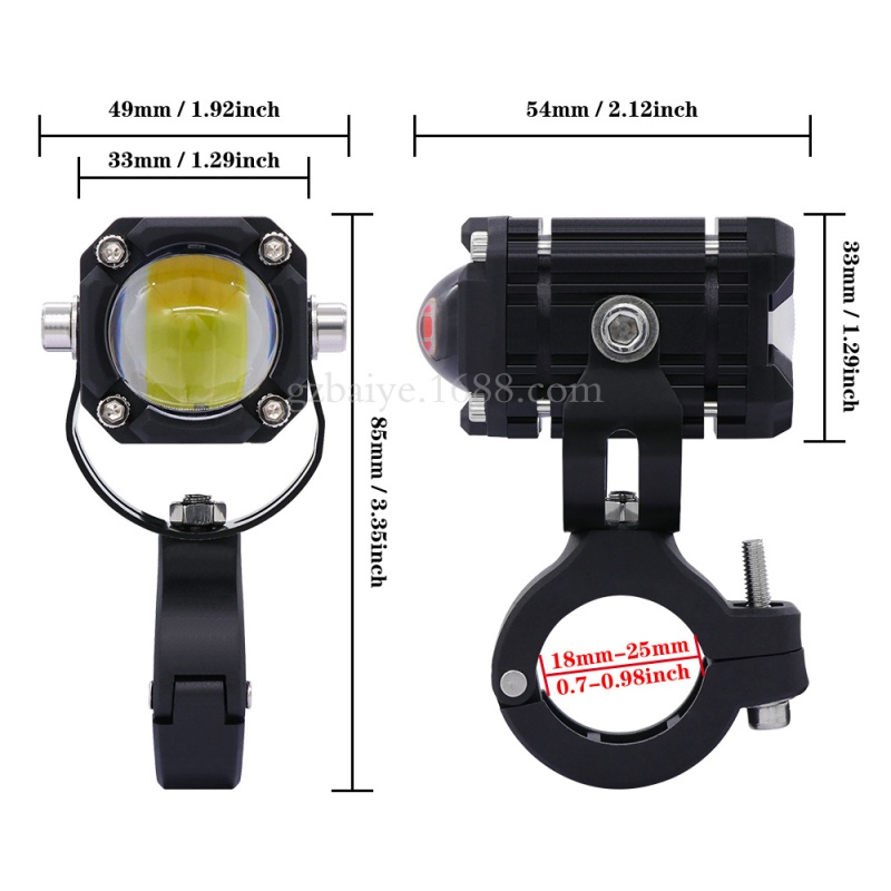 Φωτιστικό LED μοτοσικλέτας Devil Eye - σώμα αλουμίνιο+PC, 30W, 9-80V, 5000LM