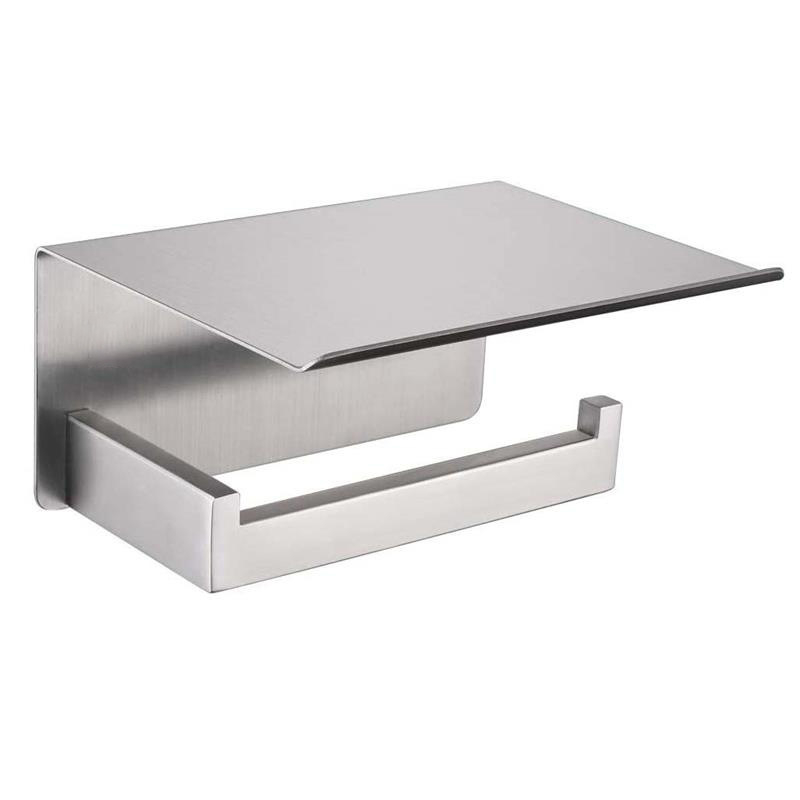 Steninis kombinuotos ritinio popieriaus laikiklis ir servetėlių dėžutė iš 304 nerūdijančio plieno, šlifuotas paviršius, montavimas be skylučių