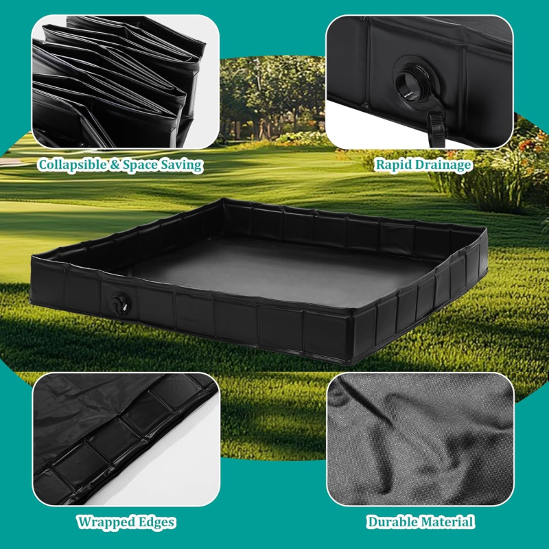 hrq-001 Разгъваема PVC външен воден басейн и душ тава, квадратна форма, за палатка