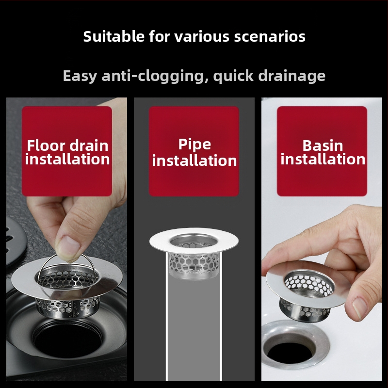 Rongfeng MPGLW-06 304 неръждаема стомана филтър за дренаж на мивката, падащ тип, филтриране