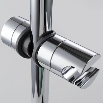 Nerūdijančio plieno dušo sėdynė su slydimo gaubtu ir kėlimo strypo baze