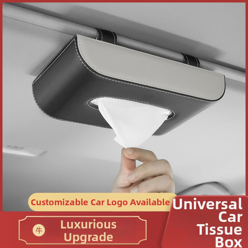 Δερμάτινο κουτί χαρτομάντηρων αυτοκινήτου, κρεμάμενο από την ηλιοπροστασία ή την οροφή, εσωτερικό αξεσουάρ αυτοκινήτου, προσαρμόσιμο, προέλευση Γκουανγκζού