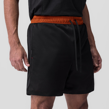 Мъжки мрежести спортни къси панталони за тренировки, средна талия, slim fit, бързосъхнещи, 90% полиестер