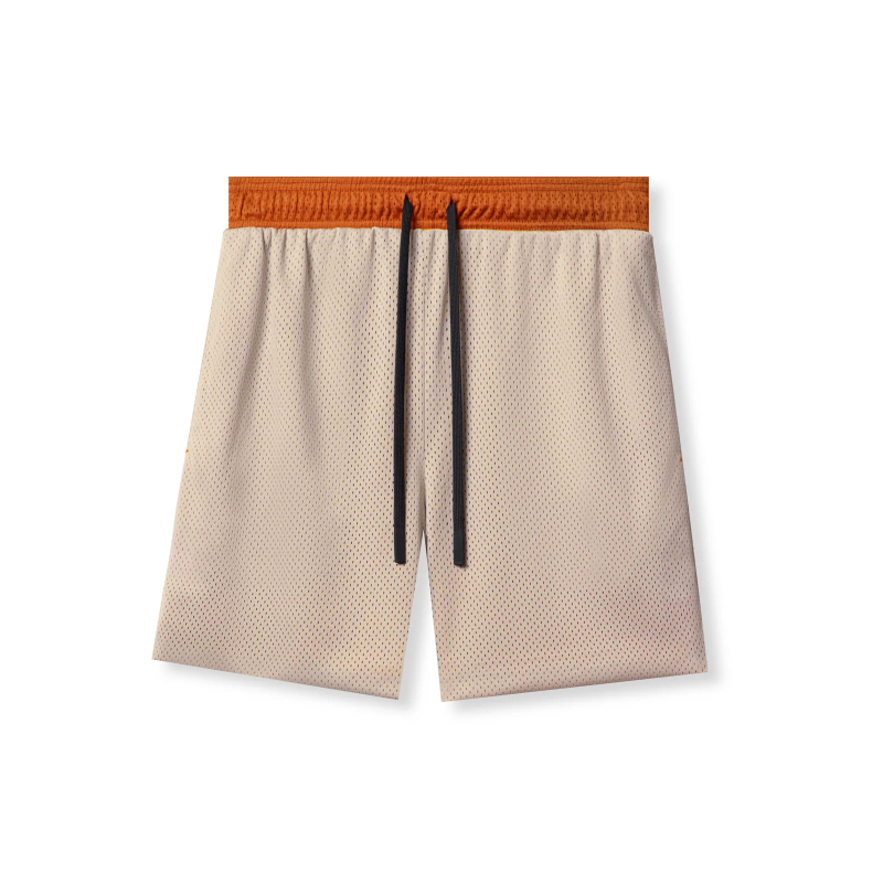 Ανδρικά σορτς προπόνησης από δίχτυ, μεσαία μέση, κοπή slim, γρήγορο στέγνωμα, 90% πολυεστέρας