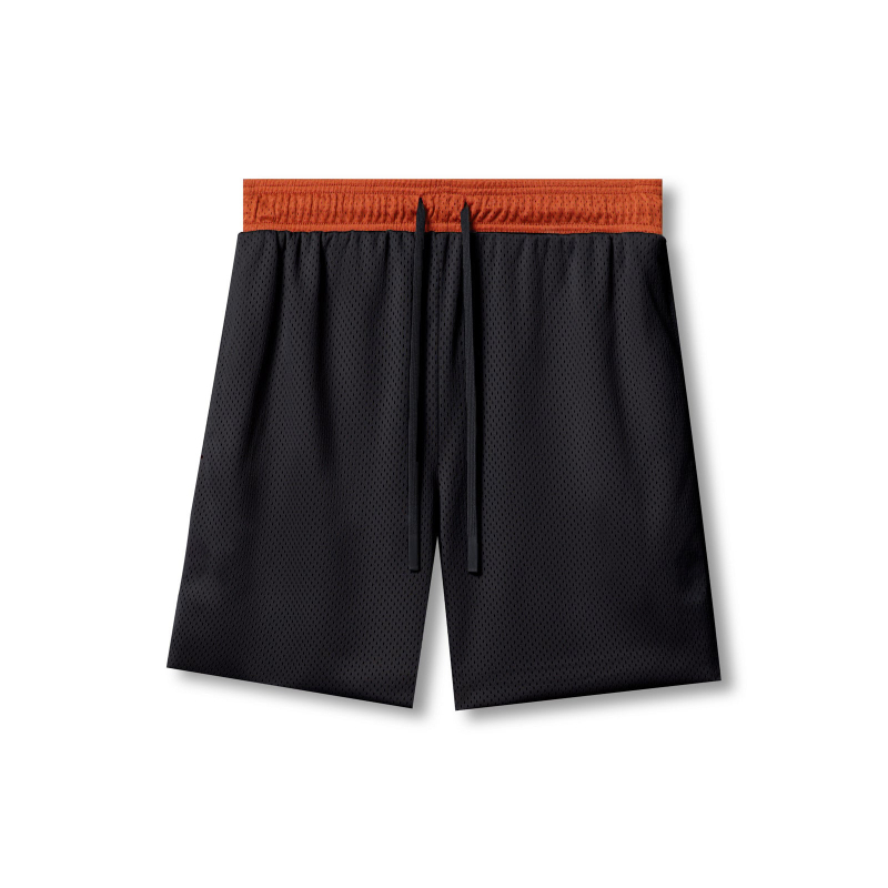 Мъжки мрежести спортни къси панталони за тренировки, средна талия, slim fit, бързосъхнещи, 90% полиестер