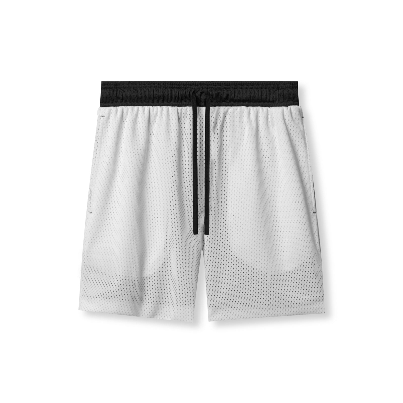 Мъжки мрежести спортни къси панталони за тренировки, средна талия, slim fit, бързосъхнещи, 90% полиестер
