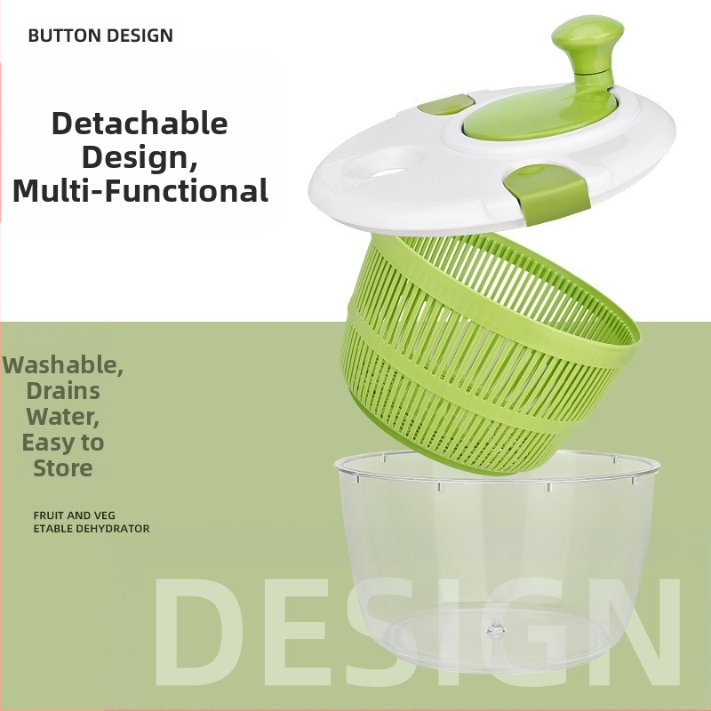 Ръчно устройство за измиване и отцеждане на зеленчуци и плодове с въртящ се кошник