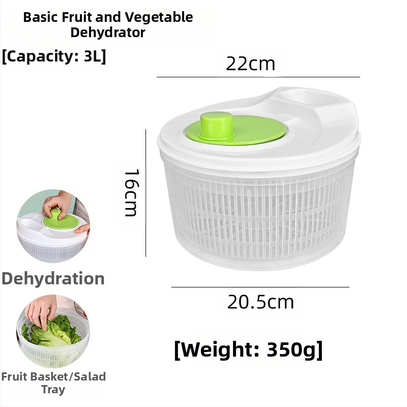 Ръчно устройство за измиване и отцеждане на зеленчуци и плодове с въртящ се кошник